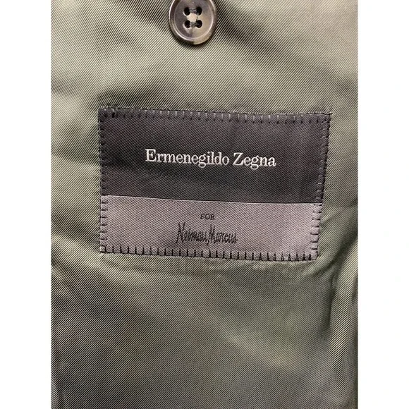 40R Ermenegildo Zegna Green‎ Check Sport Coat - Suit Jacket - Picture 13 of 14